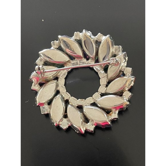 Rhinestone Circle Navette Pastel Brooch - Picture 3 of 5